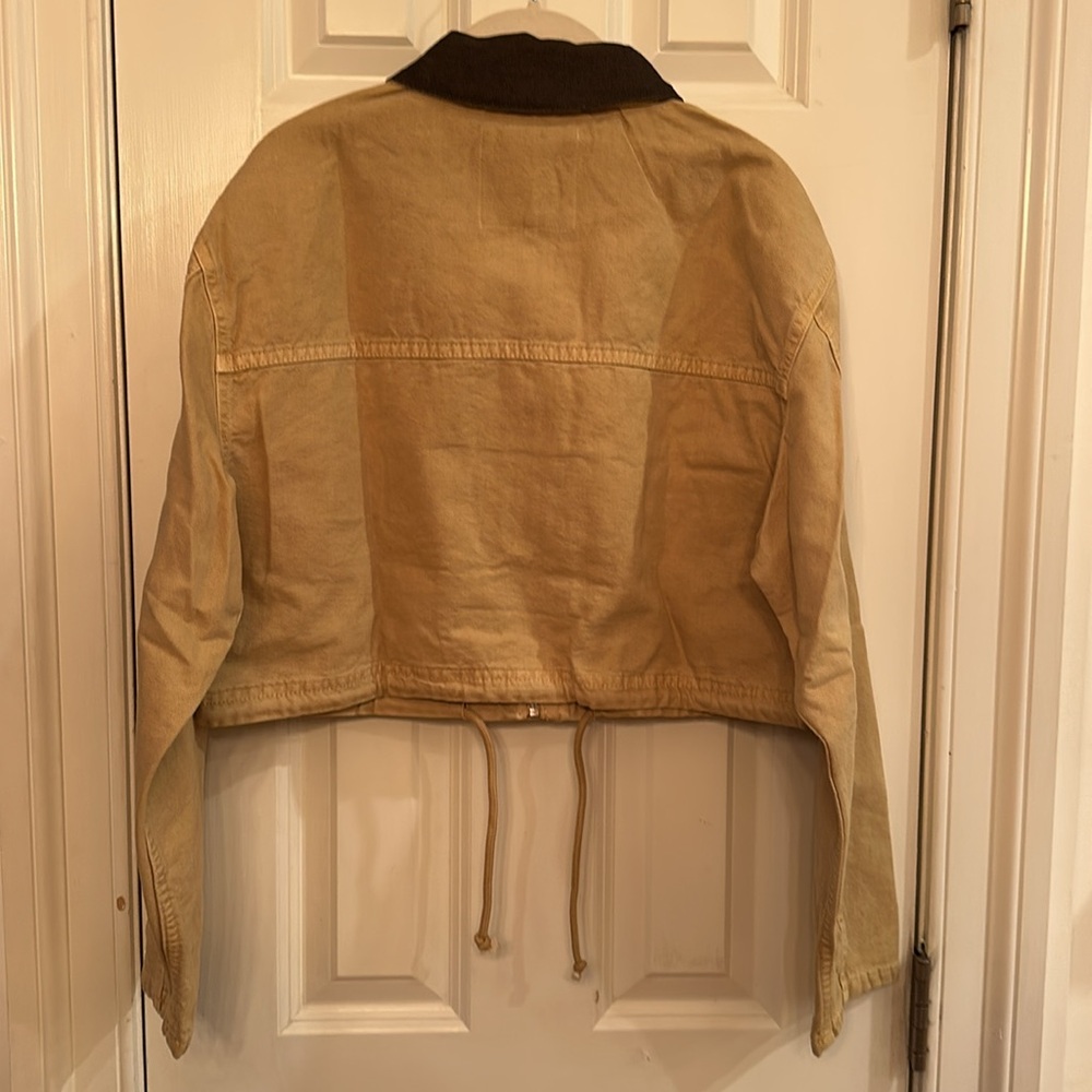 ZARA CONTRASTING COLLAR CROP JACKET XS 5520/071 BARN CHORE COAT FALL VIRAL - Picture 12 of 12